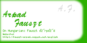 arpad fauszt business card